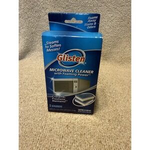 Glisten Microwave Cleaner w/ Foaming Power Lemon, 2 Scrubbers Discontinued HTF
